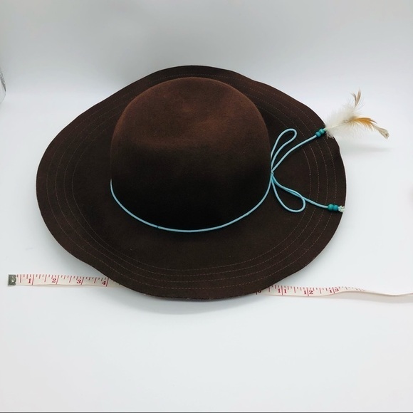 WOMENS CHOCOLATE BROWN WOOL FLOPPY HAT ONE SIZE FITS ALL - Picture 9 of 9